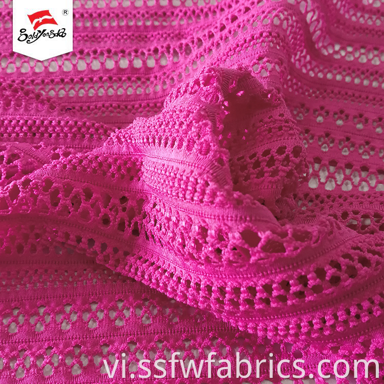 Warm Polyester Spandex Eyelet Fabric